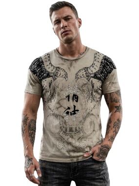 Key Closet Men’s Totem Hawks Grey Short Sleeve Shirt Size Medium